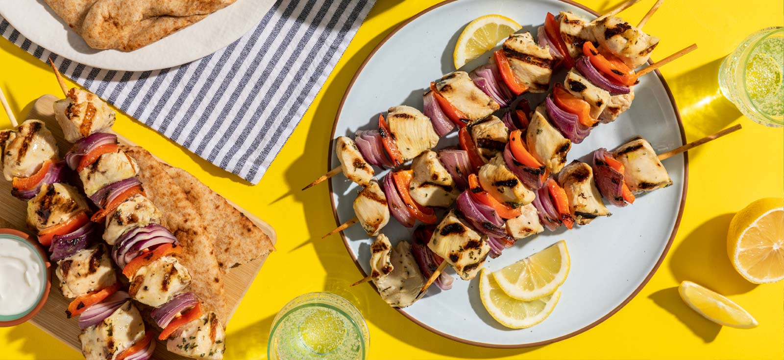 Brochetas de pollo al limón