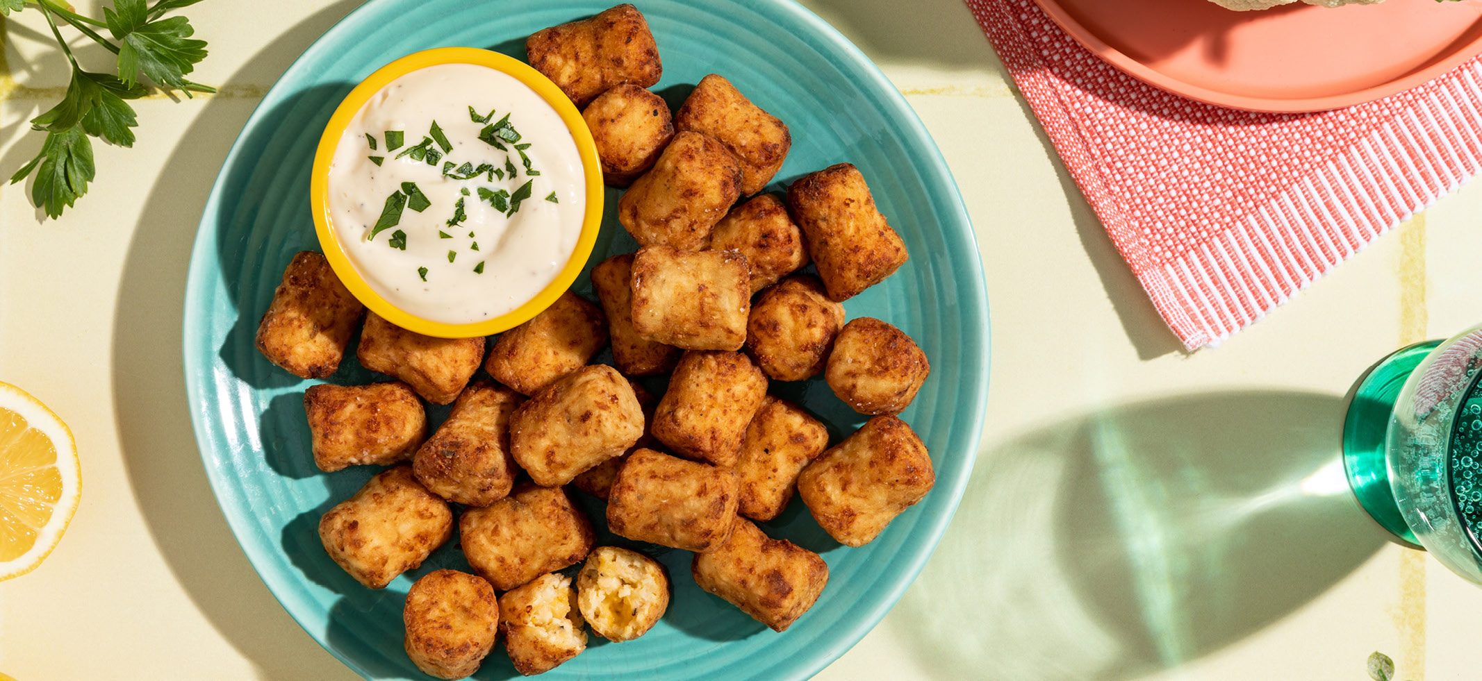 cheezy cauliflower tots