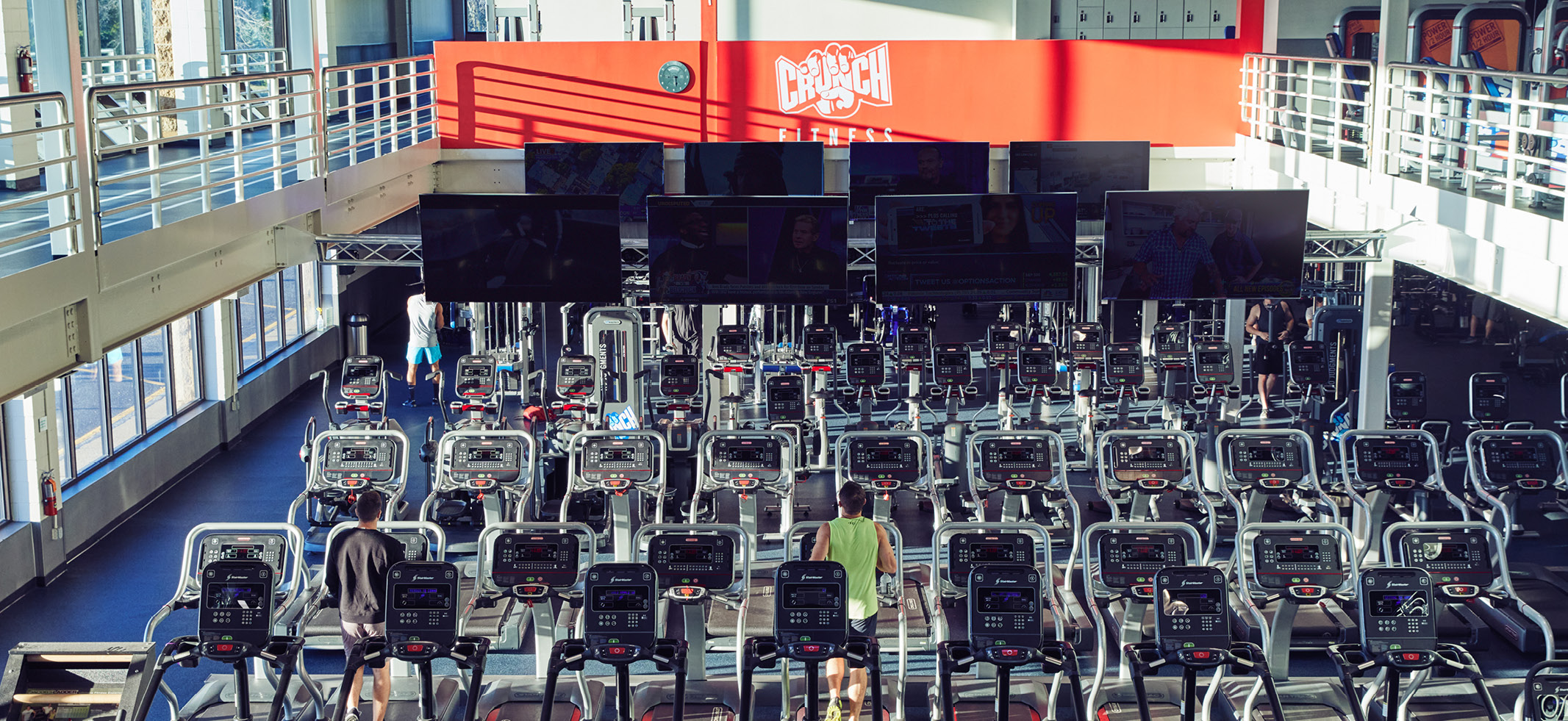 treadmills in a gym