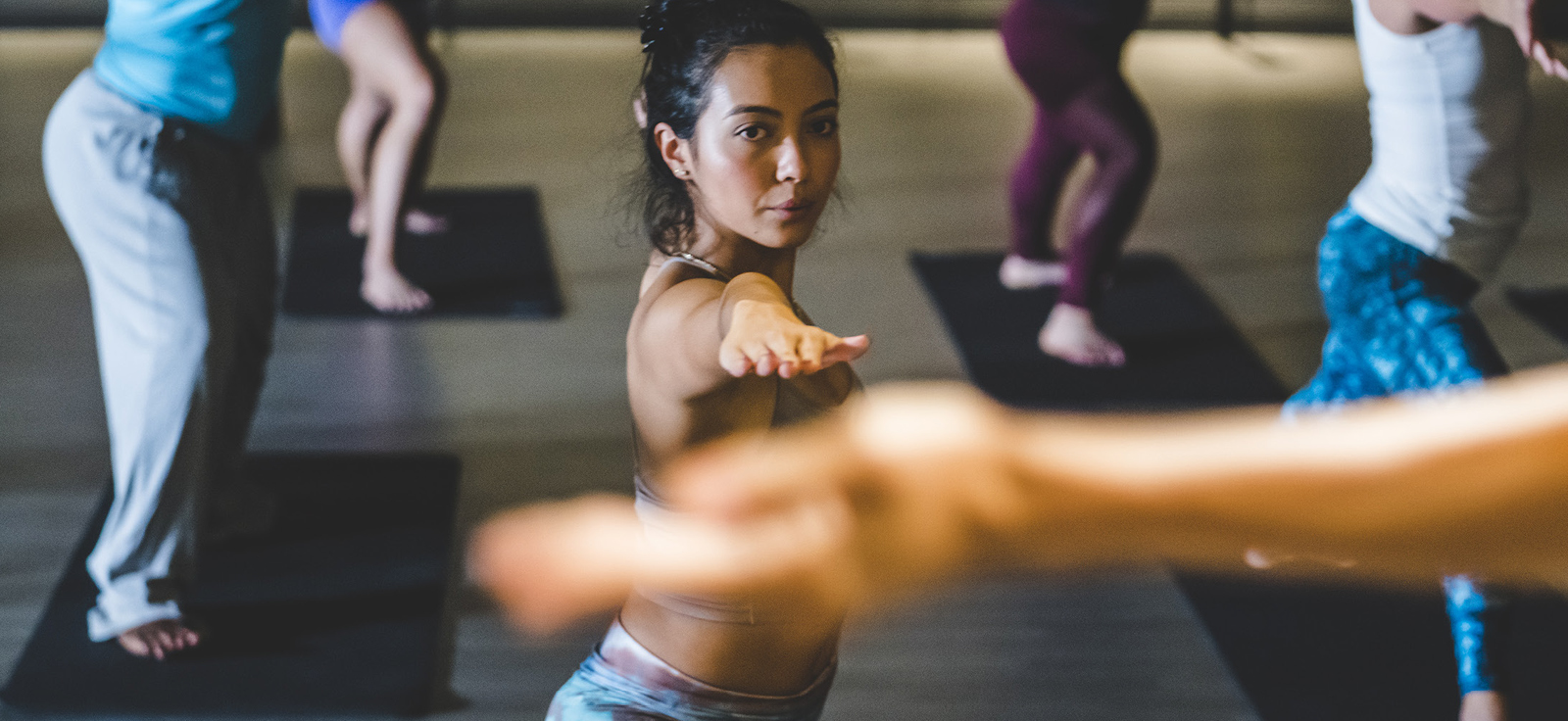 people in a yoga class