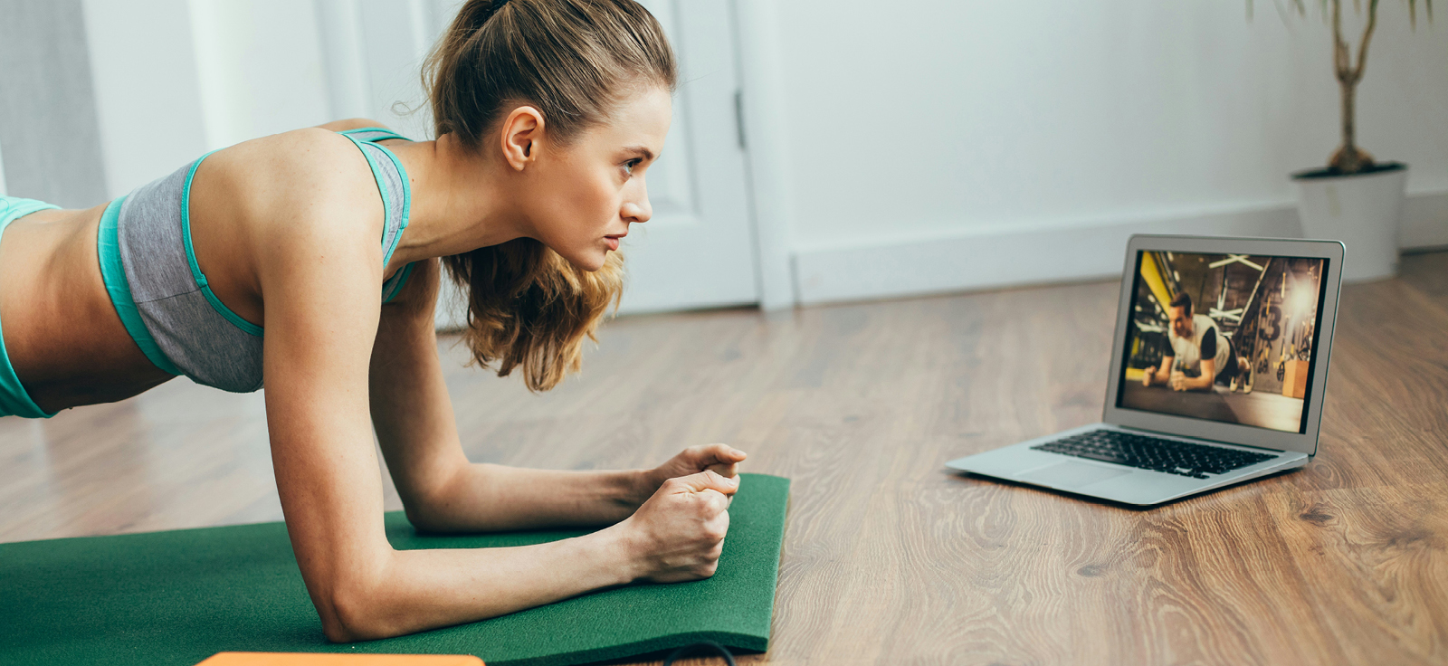 person working out with an app